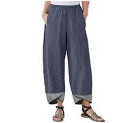 QAZX Pantalon sarouel pour femme - Style rétro chinois - Jambes larges - Pantalon de yoga - Pilates - Arts martiaux - Kung Fu Tai Chi Thaï - Loisirs - Pantalon d'entraînement décontracté pour