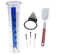 QAZXCDEW - Pluviomètre de rechange de 17,8 cm de capacité avec montage en acier inoxydable et brosse de nettoyage pour compteur de pluie en plastique pour extérieur, jardin, cour, maison