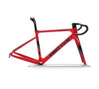 QAZXDRFG Cadre de vélo de Route 700C avec Guidon et Fourche, Freins C en Fibre de Carbone, système de routage Interne QR 100/130 mm, Dimensions 45/48/51/54 cm (Couleur : Rouge, Taille : 54 cm)