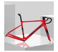 QAZXDRFG Cadre de vélo de Route en Carbone 700C avec Fourche 45 cm/48 cm/51 cm/54 cm, Freins C, acheminement Interne des QR 100/130 mm, Guidon Inclus (Couleur : Rouge, Taille : 48 cm)