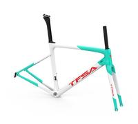 QAZXDRFG Cadre de vélo en Fibre de Carbone, Fourche et Frein à Disque en Fibre de Carbone, Cadre de vélo de Route, Cadre de VTT, acheminement Interne du Cadre (Vert 3,52 cm)