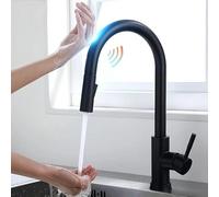 QAZXDRFG Robinet de Cuisine Smart Touch PullDown Robinet à Induction en Or brossé pour Eau Chaude et Froide Robinet mitigeur de Cuisine avec Finition Haut de Gamme Design Moderne Installation Facile