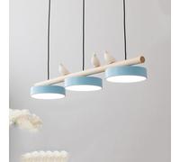 QAZXDRFG Suspension LED Moderne Noire pour îlot de Cuisine, luminaire Suspendu linéaire, Style Oiseau, 3 lumières, en métal, Industriel, en Bois, pour Cuisine, îlot, Salle à Manger, Ferme