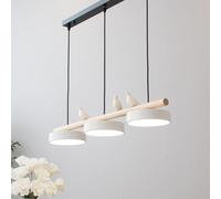 QAZXDRFG Suspension LED Moderne Noire pour îlot de Cuisine, luminaire Suspendu linéaire, Style Oiseau, 3 lumières, en métal, Industriel, en Bois, pour Cuisine, îlot, Salle à Manger, Ferme