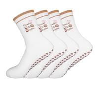 QBEJIME 2 Paires Chaussettes Antidérapantes Femme,Chaussettes Pilates Femme, Reformer Pilates (2 Pair Brown, Taille unique, Adulte, Taille unique, Alpha/lettres, Système Taille Chaussures EU, Moyen)