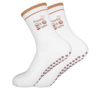 QBEJIME 3 Paires Chaussettes Antidérapantes Femme,Chaussettes Pilates Femme, Reformer Pilates (1 Pair Brown, Taille unique, Adulte, Taille unique, Alpha/lettres, Système Taille Chaussures EU, Moyen)