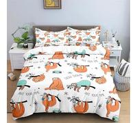 QBIDCSX Parure de Lit 220X240 Ado Adulte Paresseux Housse de Couette 2 Personnes avec Fermeture Éclair Doux Respirant Microfibre Housse de Couette et 2 Taie d'oreiller 65x65 cm