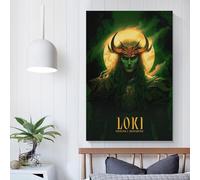 QBIREX Affiche murale Loki sur toile pour salon, jolie décoration de chambre, prête à accrocher, peintures de salon, 50 x 75 cm