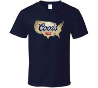 QBKCLP Coors Banquet American Beer USA Patriotic Beer Logo Party T T-Shirts à Manches Courtes Navy(Large)