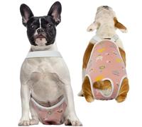 QBLEEV Couches hygiéniques lavables pour chien femelle avec bretelles réglables, culottes réutilisables pour chiens mâles en chaleur, couches pour chiots pour bouledogue français, taille M