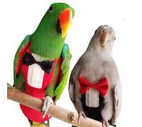 QBLEEV Lot de 2 couches pour oiseaux, uniforme calopsitte - Costume pour fête de mariage, anniversaire, cosplay, accessoire photo, pantalon imperméable pour pigeon, conure, ara, perruche