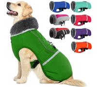 QBLEEV Manteau d'hiver avec doublure épaisse en polaire, chaud, imperméable et réfléchissant, col roulé, pour chiens de petite, moyenne et grande taille, taille 2XL