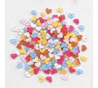qbodp 100 Pièces Accessoires De Nail Art De Couleurs Mélangées Aléatoires, Décorations D'Assortiment De Cœurs En Résine Charmes D'Ongles, 11mm × 9mm