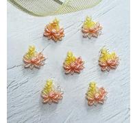 qbodp 100 Pièces Nail Art Accessoires Fleur, Lotus Petits Ornements Décorations En Résine Charmes D'Ongles, 11,5mm