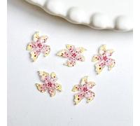 qbodp 100 Pièces Nail Art Accessoires Fleurs, Petits Ornements En Résine Charmes D'Ongles, 12mm × 16mm