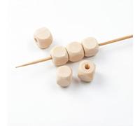 qbodp 120 Pièces Perles Carrées En Bois pour Fabrication De Bracelets, Petit Accessoires Décoratifs Perlés, 10mm