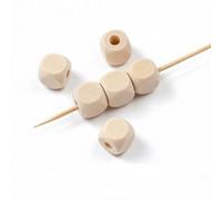 qbodp 120 Pièces Perles Carrées En Bois pour Fabrication De Bracelets, Petit Accessoires Décoratifs Perlés, 12mm