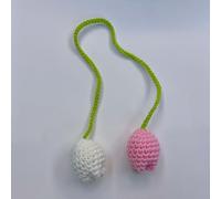 qbodp 2 Pièces Embrasses À Rideaux en Crochet Double Couleur Tulipes, Tissées À La Main avec des Fleurs pour Rideaux Fins, Sangles De Rideaux Décoratives pour La Maison, Rose Et Blanc