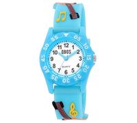 QBOS Montre analogique pour enfant fille - Montre pour enfant à partir de 3 ans, Bleu/guitare, Moderne