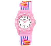 QBOS Montre analogique pour enfant - Montre pour enfant à partir de 3 ans - Motif cœur, rose/cœur, Moderne