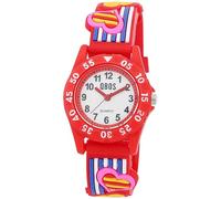 QBOS Montre analogique pour enfant - Montre pour enfant à partir de 3 ans - Motif cœur, rouge/cœur, Moderne