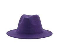 QBQZXAOSOWH Chapeaux Fedora Chapeau Fedora Femme Homme Mode Mariage Décorer Camel Panama Cap Fedoras 56-58Cm (Adultes) Violet