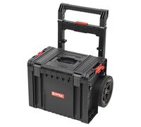 Qbrick System Boîte À Outils À Roulettes Caisse À Outils Boîte De Rangement Mobile PRO Cart 2.0 Plus 490 x 415 x 660 mm Noir Rouge