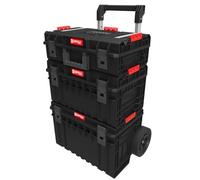 Qbrick System One 2.0 CART TECHNIK Set N°1 - Ensemble Mobile Complet de Boîtes Modulaires - Couvertures Technik Multifonctionnelles - Roues Solides - Structure Solide