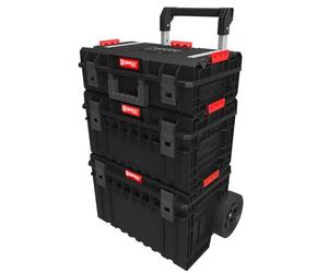 Qbrick System One 2.0 CART TECHNIK Set N°1 - Ensemble Mobile Complet de Boîtes Modulaires - Couvertures Technik Multifonctionnelles - Roues Solides - Structure Solide