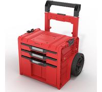Boîte mobile - Qbrick System - PRO Cart 2.0 Plus - Rouge Ultra HD - 3 tiroirs - Roues 9 pouces