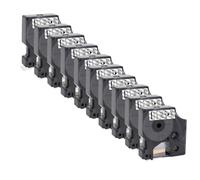 QBVHAEPY Tape 5pk 10pk 45013 D1 Tapis 12 mm Tape d'étiquette Compatible avec Les Fabricants d'étiquettes similaires à 160 280 210D Fonctionne avec 45010 45018 45023 Modèles(10PK Black on Clear)