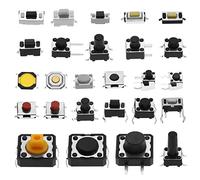QC-26V Lot de 260 interrupteurs tactiles à bouton-poussoir 26 valeurs 4 broches / 3 broches / 2 broches pour appareils audio TV