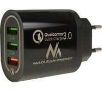 QC 3.0 Chargeur universel USB Adaptateur de charge 3xUSB Adaptateur secteur avec fonction de charge rapide 1x Quick Charge 1x QC3.0 jusqu'à 3A, 2x 2.1A Noir
