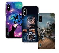 QC-EMART Lot de 3 Coques Compatible avec Wiko Y81 Coque Silicone Transparente Pissenlit Rose Fleur Motif Personnalisée TPU Souple Étui Housse Antichoc pour Wiko Y81