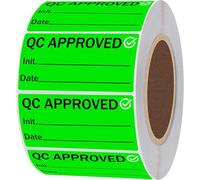 QC Labels 1" Green QC Labels for Warehouse Quality Control Quality Control Tested (Color 3)