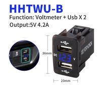 Qc3.0 Chargeur De T¿L¿Phone Rapide ¿ Double Port Toma 12v Avec Voltm¿Tre Led Pour Voiture Usb Adaptateur De Prise Int¿Gr¿ Bouton Usb Pour Honda Crv Cb500x - Type 4.2a 36x23-B