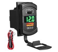 QC3.0 Chargeur de voiture | 2 ports super rapide adaptateur de chargeur de voiture, DC 12-24 V affichage numérique adaptateur USB pour voiture, charge les téléphones portables, ordinateurs portables