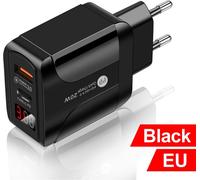 Qc3.0 Pd Chargeur de téléphone portable 20w Charge rapide Tête d'affichage numérique Accessoires Compatible pour Iphone13 Prise UE