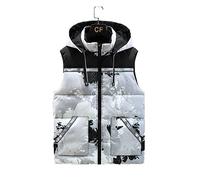 QCBH Hommes Grande Taille Automne et Hiver Coton Doudoune, vêtements d'extérieur Hommes et Femmes Gilet épais Cheval, Veste décontractée et Confortable sans Manches pour Hommes (5XL,Gris)