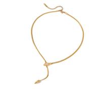 Qcbuegof 1. Sleek Y Collier en acier inoxydable réglable 40-45 cm Zircon cubique Lame de clé Bijoux pour femmes Vêtements quotidiens et de soirée Acier inoxydable Collier réglable pour femmes