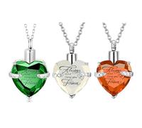 Qcbuegof 3 lots pour animaux de compagnie Ashes Cœur Pendentif Femmes Cendres Colliers Mémoriaux Colliers de cendres Colliers de Cendres pour Animaux de Compagnie Perte Sympathie Présenter