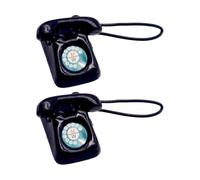 Qcbuegof 3. Téléphone miniature en bois rétro décor échelle 1/12 Accessoire d'affichage pour salles de jouets et collectionneurs maisons de poupée en bois téléphone salon décors