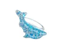 Qcbuegof Bagues uniques à thème dauphin faites à la main avec accessoires de doigt scintillants pour des événements décontractés ou formels sur un dauphin, comme décrit
