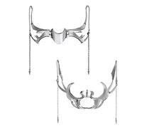 Qcbuegof Boucles d'oreilles gothiques punk en métal pour garçons et filles, style hip-hop, bijoux cool pour homme, cosplay, chaîne de visage, bijoux pour décoration femme, argent