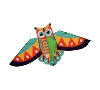 Qcbuegof Cerf-volant coloré en forme de hibou pour enfants Famille Coupe-vent Polyester Tissu stable Renforcé Les compétences d'observation Parc familial Activités Citations