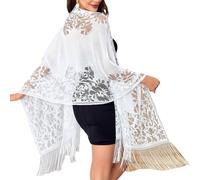 Qcbuegof Châle multifonctionnel pour, long pompon, écharpe pour mariage, soirée, temps frais, accessoire de mode, robe de soirée, châle