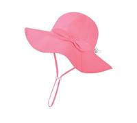 Qcbuegof Chapeau de soleil pour bébé - Chapeau de plage à large bord pour filles - Ajustement confortable pour les enfants de 6 à 12 mois, rose rouge, 6 Months to 1 year o