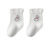 Qcbuegof Chaussettes en coton respirant pour bébé - Manchette élastique sans couture - Tube moyen - 0 à 5 ans - Printemps - Chaussettes extensibles pour bébé, a, S