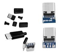 Qcbuegof Connecteur femelle multifonction 14 broches - 4 coussinets de soudure - Mise à niveau pour appareils système - Transfert de données de vitesse - Sockets USB C