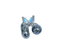 Qcbuegof Élégant bijou d'oreille en métal avec strass papillon à clipser Décoration sans effort Installation universelle Convient pour les écouteurs papillon